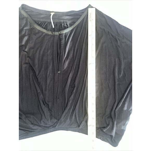 Free People Keepin On Tie Sleeve Top Blouse Black Womens Small - Picture 4 of 9